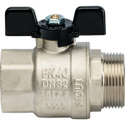 Кран шаровой STOUT полнопроходной, ВР/НР, ручка бабочка 1 1/4