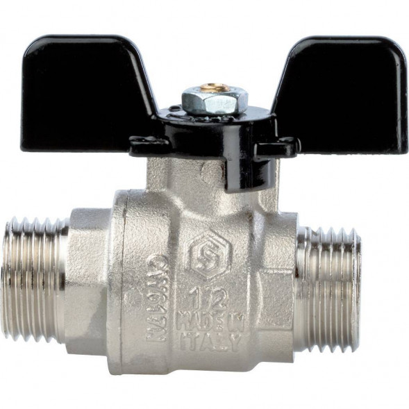 Кран шаровой STOUT полнопроходной, НР/НР, ручка бабочка 1/2