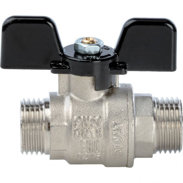 Кран шаровой STOUT полнопроходной, НР/НР, ручка бабочка 1/2