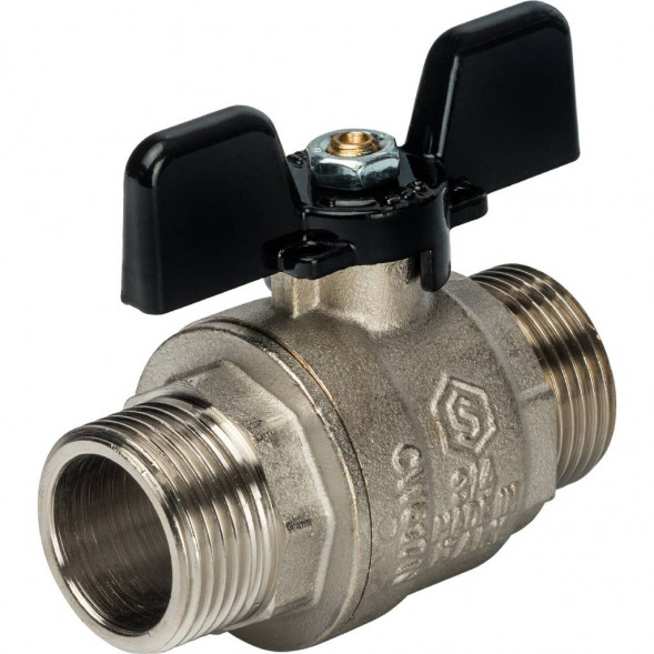 Кран шаровой STOUT полнопроходной, НР/НР, ручка бабочка 3/4