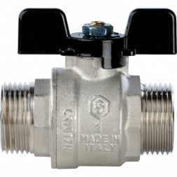 Кран шаровой STOUT полнопроходной, НР/НР, ручка бабочка 1