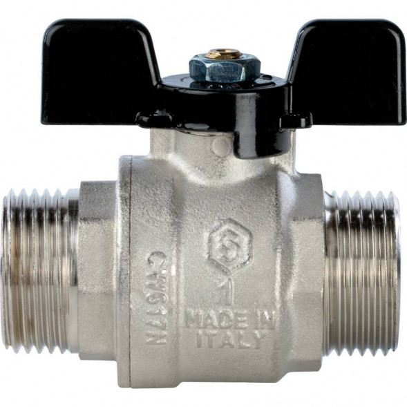 Кран шаровой STOUT полнопроходной, НР/НР, ручка бабочка 1