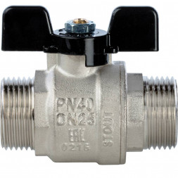Кран шаровой STOUT полнопроходной, НР/НР, ручка бабочка 1
