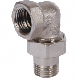 SFT-0057-000012 STOUT Разъемное угловое  соединение  американка  ВН, уплотнение под гайкой o-ring кольцо, никелированное 1/2 (2700I4N040400B)