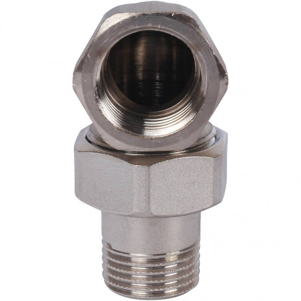 SFT-0057-000012 STOUT Разъемное угловое  соединение  американка  ВН, уплотнение под гайкой o-ring кольцо, никелированное 1/2 (2700I4N040400B)