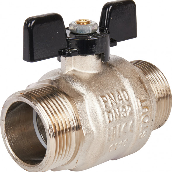 Кран шаровой STOUT полнопроходной, НР/НР, ручка бабочка 1 1/4