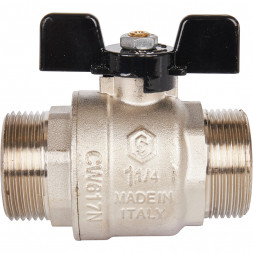 Кран шаровой STOUT полнопроходной, НР/НР, ручка бабочка 1 1/4