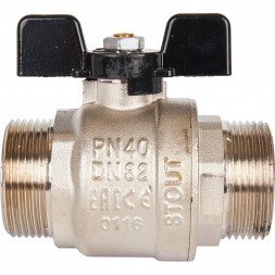 Кран шаровой STOUT полнопроходной, НР/НР, ручка бабочка 1 1/4