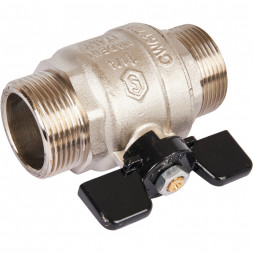 Кран шаровой STOUT полнопроходной, НР/НР, ручка бабочка 1 1/4