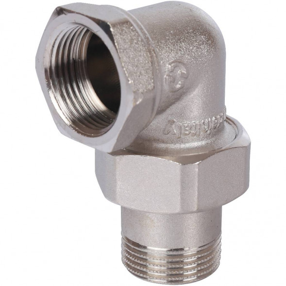 SFT-0057-000034 STOUT Разъемное угловое  соединение  американка  ВН, уплотнение под гайкой o-ring кольцо, никелированное 3/4 (2700I4N050500B)