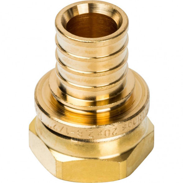 SFA-0019-002012 STOUT Переходник с накидной гайкой 20xG 1/2  для труб из сшитого полиэтилена аксиальный (3400C7H042028B)