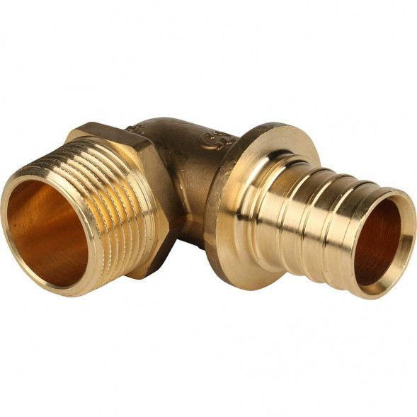 SFA-0005-003210 STOUT Угольник-переходник с наружной резьбой 32xR 1  для труб из сшитого полиэтилена аксиальный (340021H103244B)