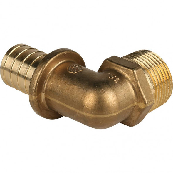 SFA-0005-003210 STOUT Угольник-переходник с наружной резьбой 32xR 1  для труб из сшитого полиэтилена аксиальный (340021H103244B)