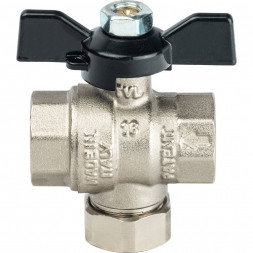 Кран шаровой STOUT с фильтром 1/2 (ручка-бабочка)