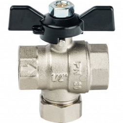 Кран шаровой STOUT с фильтром 1/2 (ручка-бабочка)