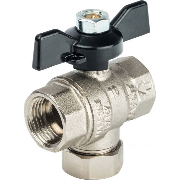 Кран шаровой STOUT с фильтром 1/2 (ручка-бабочка)