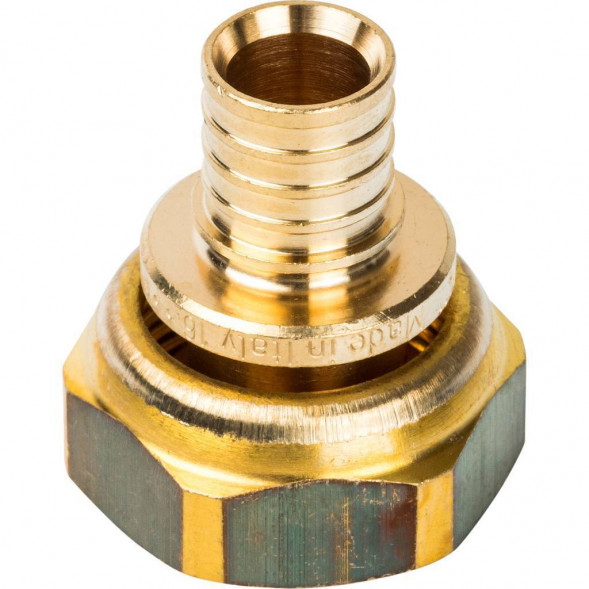 SFA-0019-001634 STOUT Переходник с накидной гайкой 16xG 3/4  для труб из сшитого полиэтилена аксиальный (3400C7H051622B)