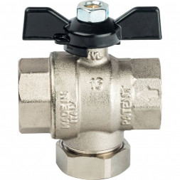 Кран шаровой STOUT с фильтром 3/4 (ручка-бабочка)