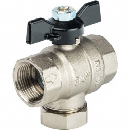 Кран шаровой STOUT с фильтром 3/4 (ручка-бабочка)