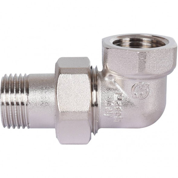 SFT-0059-000012 STOUT Разъемное угловое  соединение  американка  ВН, никелированное 1/2 (2700A4N040400B)