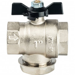 Кран шаровой STOUT с фильтром 1 (ручка-бабочка)