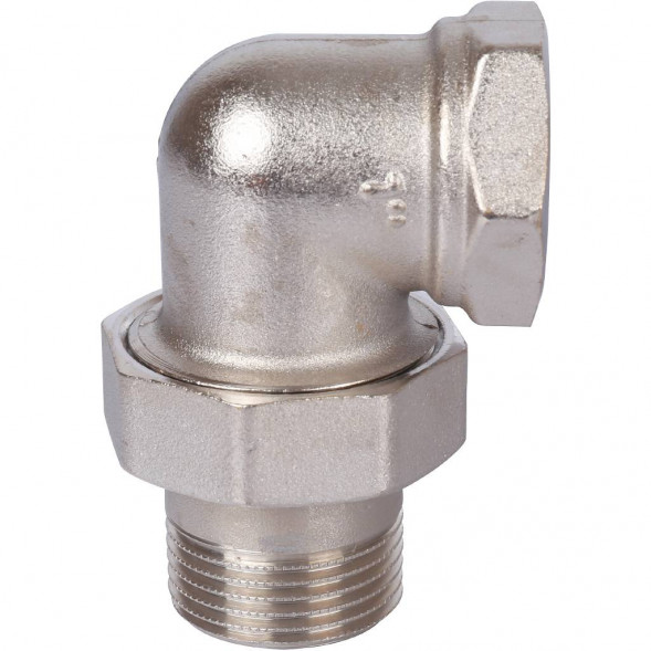 SFT-0059-000001 STOUT Разъемное угловое  соединение  американка  ВН, никелированное 1 (2700A4N101000B)