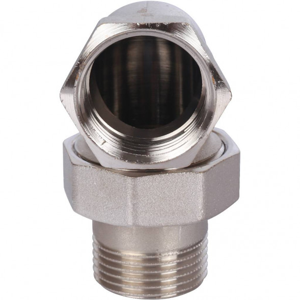 SFT-0059-000001 STOUT Разъемное угловое  соединение  американка  ВН, никелированное 1 (2700A4N101000B)