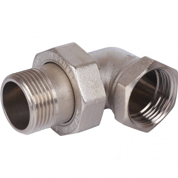 SFT-0059-000001 STOUT Разъемное угловое  соединение  американка  ВН, никелированное 1 (2700A4N101000B)