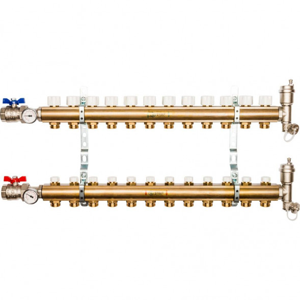SMB 0468 000012 STOUT Распределительный коллектор из латуни без расходомеров 12 вых.