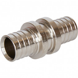 SFA-0003-002002 STOUT Муфта соединительная равнопроходная 20х2,0 никелированная для труб из сшитого полиэтилена аксиальный (340000N202000B)