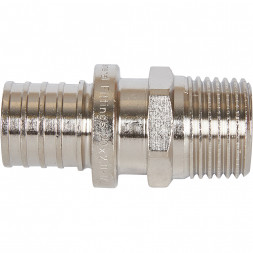 SFA-0001-200212 STOUT Переходник с наружной резьбой 20х2.0x1/2  никелированный для труб из сшитого полиэтилена аксиальный (340001N042020B)