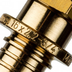 SFA-0001-001634 STOUT Переходник с наружной резьбой 16xR 3/4  для труб из сшитого полиэтилена аксиальный (340001H051622B)