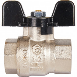 STOUT SVB Кран шаровой стандартнопроходной, ВР/ВР, ручка бабочка 1/2"