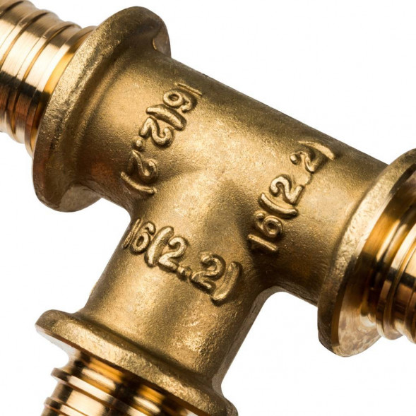 SFA-0013-000016 STOUT Тройник равнопроходный 16x16x16 для труб из сшитого полиэтилена аксиальный (340010H162200B)