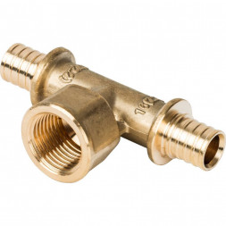 SFA-0028-001612 STOUT Тройник-переходник с внутренней резьбой 16xR 1/2  для труб из сшитого полиэтилена аксиальный (340012H041622B)