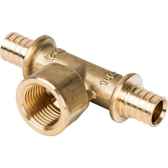 SFA-0028-001612 STOUT Тройник-переходник с внутренней резьбой 16xR 1/2  для труб из сшитого полиэтилена аксиальный (340012H041622B)