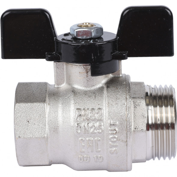 STOUT SVB Кран шаровой стандартнопроходной, ВР/НР, ручка бабочка 1"