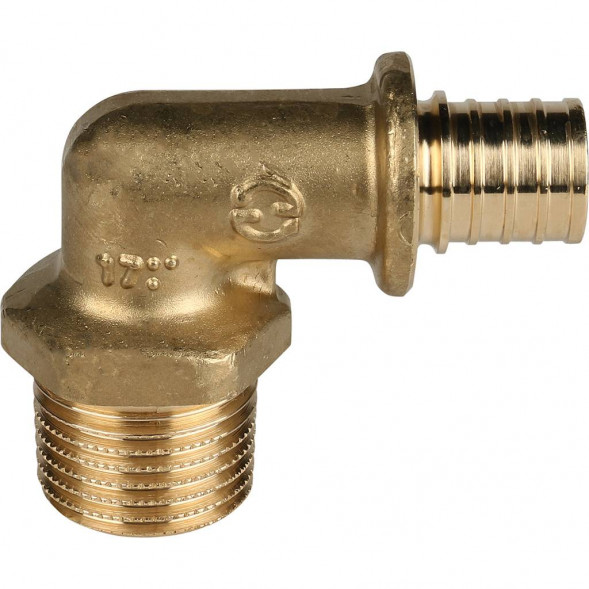 SFA-0005-001612 STOUT Угольник-переходник с наружной резьбой 16xR 1/2  для труб из сшитого полиэтилена аксиальный (340021H041622B)