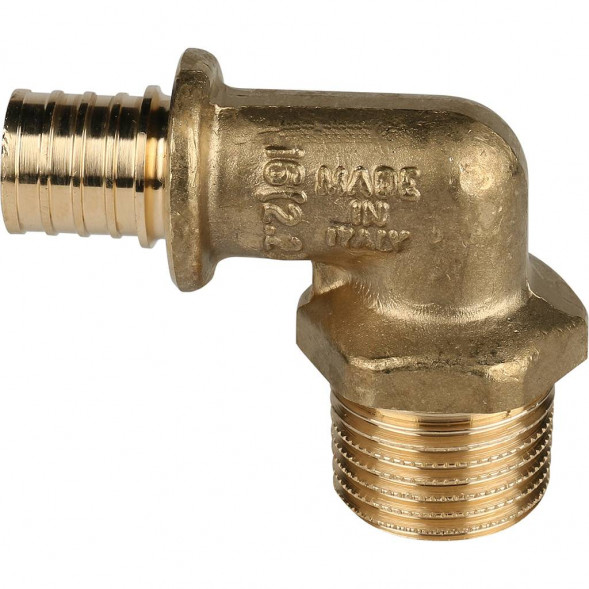 SFA-0005-001612 STOUT Угольник-переходник с наружной резьбой 16xR 1/2  для труб из сшитого полиэтилена аксиальный (340021H041622B)