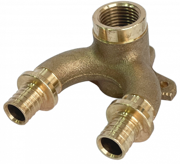 SFA-0040-001612 STOUT Проточный настенный угольник 16x1/2  бронзовый для труб из сшитого полиэтилена (340034G041622B)