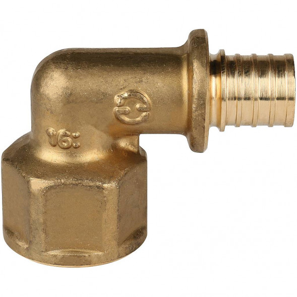 SFA-0006-001612 STOUT Угольник-переходник с внутренней резьбой 16xG 1/2  для труб из сшитого полиэтилена аксиальный (340022H041622B)