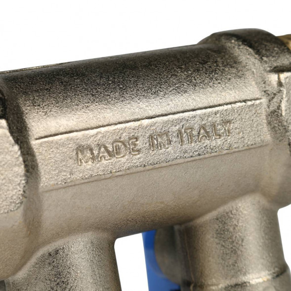 SMB 6201 011202 STOUT Коллектор с шаровыми кранами 1 , 2 отвода 1/2  (синие ручки) (620056N1004B2B)