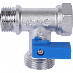 STOUT  Кран шаровой проходной для стиральных и посудомоечных машин 1/2  х 3/4  х 1/2