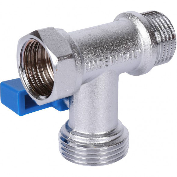 STOUT  Кран шаровой проходной для стиральных и посудомоечных машин 1/2  х 3/4  х 1/2