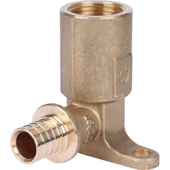 SFA-0032-001612 STOUT Угольник настенный с длинным нарезным патрубком 16-Rp 1/2  для труб из сшитого полиэтилена аксиальный (340023H041657B)