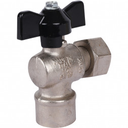 Кран шаровой STOUT 1/2x1/2 с накидной гайкой угловой, ВР/накидная гайка, ручка бабочка