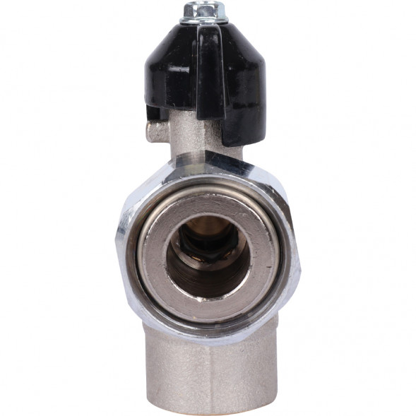 Кран шаровой STOUT 1/2x3/4 с накидной гайкой угловой, ВР/накидная гайка, ручка бабочка