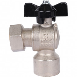 Кран шаровой STOUT 3/4x3/4 с накидной гайкой угловой, ВР/накидная гайка, ручка бабочка