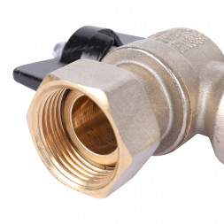 Кран шаровой STOUT 3/4x3/4 с накидной гайкой угловой, ВР/накидная гайка, ручка бабочка