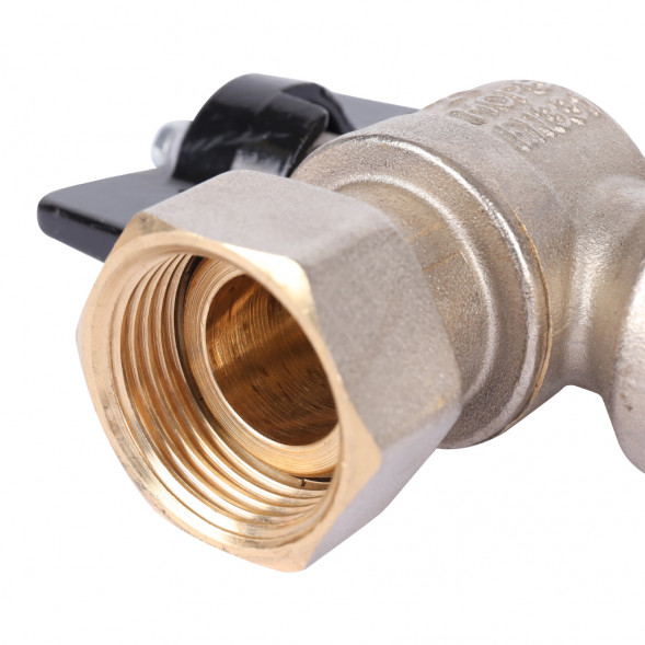 Кран шаровой STOUT 3/4x3/4 с накидной гайкой угловой, ВР/накидная гайка, ручка бабочка